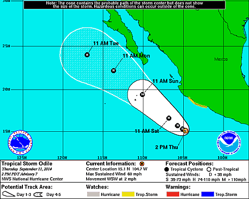 Cabo weather - tropical storm Odile